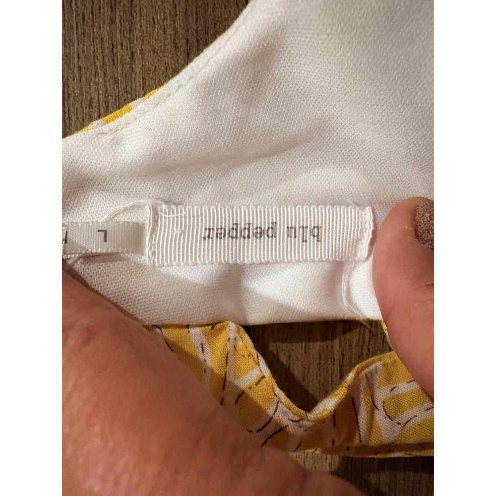 Blu Pepper Sundress Yellow Women's Large Lined Fit Flare - Picture 5 of 6